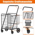 thumbnail image 5 of Bigger Super Jumbo Grocery Cart In Antique Black With Double Basket And 360 Degree Rolling Swivel Wheels, 5 of 10