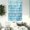 thumbnail image 4 of Nautical Tapestry, Horizontally Arranged Sea Waves Splashes, Wall Hanging for Bedroom Living Room Dorm Decor, 40W X 60L Inches, Ceil Blue Pale Seafoam Deep Sky Blue Pale Cadet Blue, by Ambesonne, 4 of 5