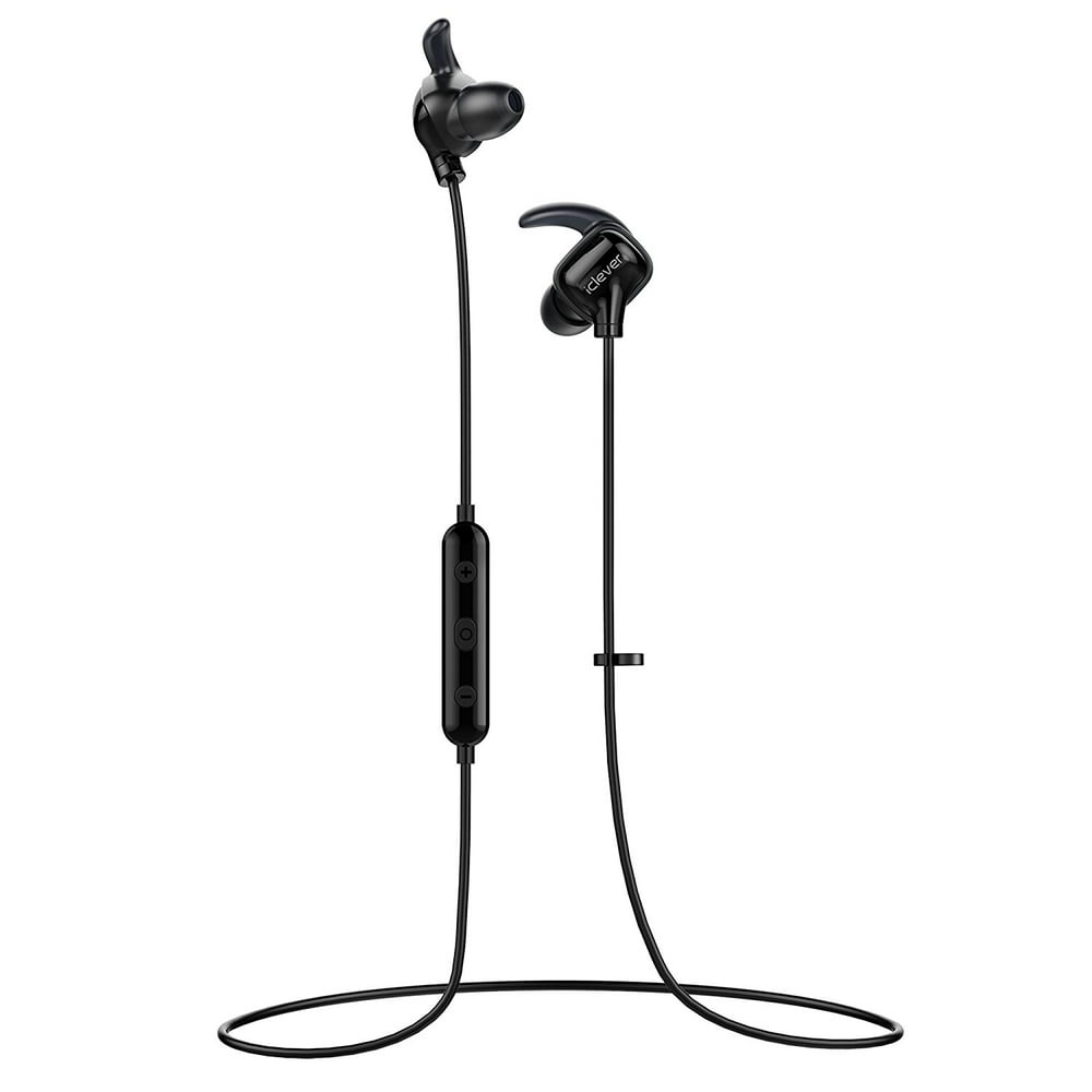 iClever Lightweight Bluetooth 4.1 Wireless Headphones with Mic, Inear Running Earbuds, Black(0