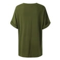 thumbnail image 4 of Outfmvch T Shirts for Women Womens Tops Dressy Casual Summer V Neck Short Sleeve Shirt Tunic Tops Blouse Summer Tops for Women 2023 Trendy Army Green L, 4 of 8