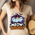 thumbnail image 2 of Meow-tergeist Ghost Cat Shirt for Adults, Funny Haunted House Tee, Light Pink, Size M, 2 of 6