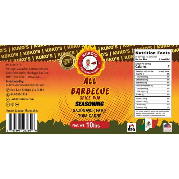 ALL BBQ RUB spice 10 lbs