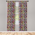 thumbnail image 3 of Ambesonne Colorful Curtains, Floral Vivid Daisies, Pair of 28"x84", Multicolor, 3 of 5