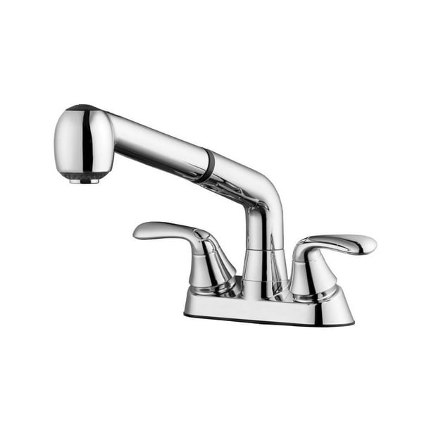 Home Plus 4909743 Traditional Two Handle Chrome Pull Out Laundry Faucet