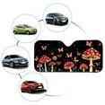 thumbnail image 6 of FORUDESIGNS Mushroom Butterfly Flower Pattern Car Windshield Sun Shade Thickened Windshield Dash Protector, Vehicle Dashboard Shield Car Interior Sun Protection (57.1 x 27.4 inch), 6 of 7