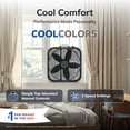 thumbnail image 5 of (3 pack) Lasko 20" Cool Colors Classic Box Fan with Weather-Resistant Motor, Portable Cooling Floor or Window Fan, 3 Speeds, Black, B20301, 5 of 14