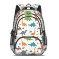 thumbnail image 2 of White Dinosaurs Fossils Plants Pattern Cute School Backpack Bag with Padded Back and Adjustable Shoulder Straps 16.9 X 12.6 X 5.9 Inches, 2 of 5