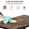 thumbnail image 4 of Lamerge Rectangle Dining Table Set, 5 Piece Dining Set, Modern Marble Dine Table and 4 Faux Leather Chairs, Compact Kitchen Table Set for Home, Breakfast Nook, Cafeteria Dining Room, Black&Brown, 4 of 9