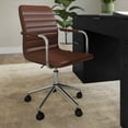 thumbnail image 5 of Martha Stewart Upholstered Office Chair in Saddle Brown/Polished Nickel, 5 of 12