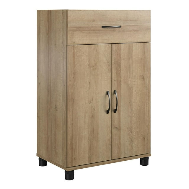 Armoire de rangement de base de 24 po à 2 portes et 1 tiroir Lory de SystemBuild, blanc