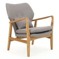 thumbnail image 5 of GDF Studio Ventura Mid Century Modern Fabric Club Chair, Gray Fabric and Walnut, 5 of 8