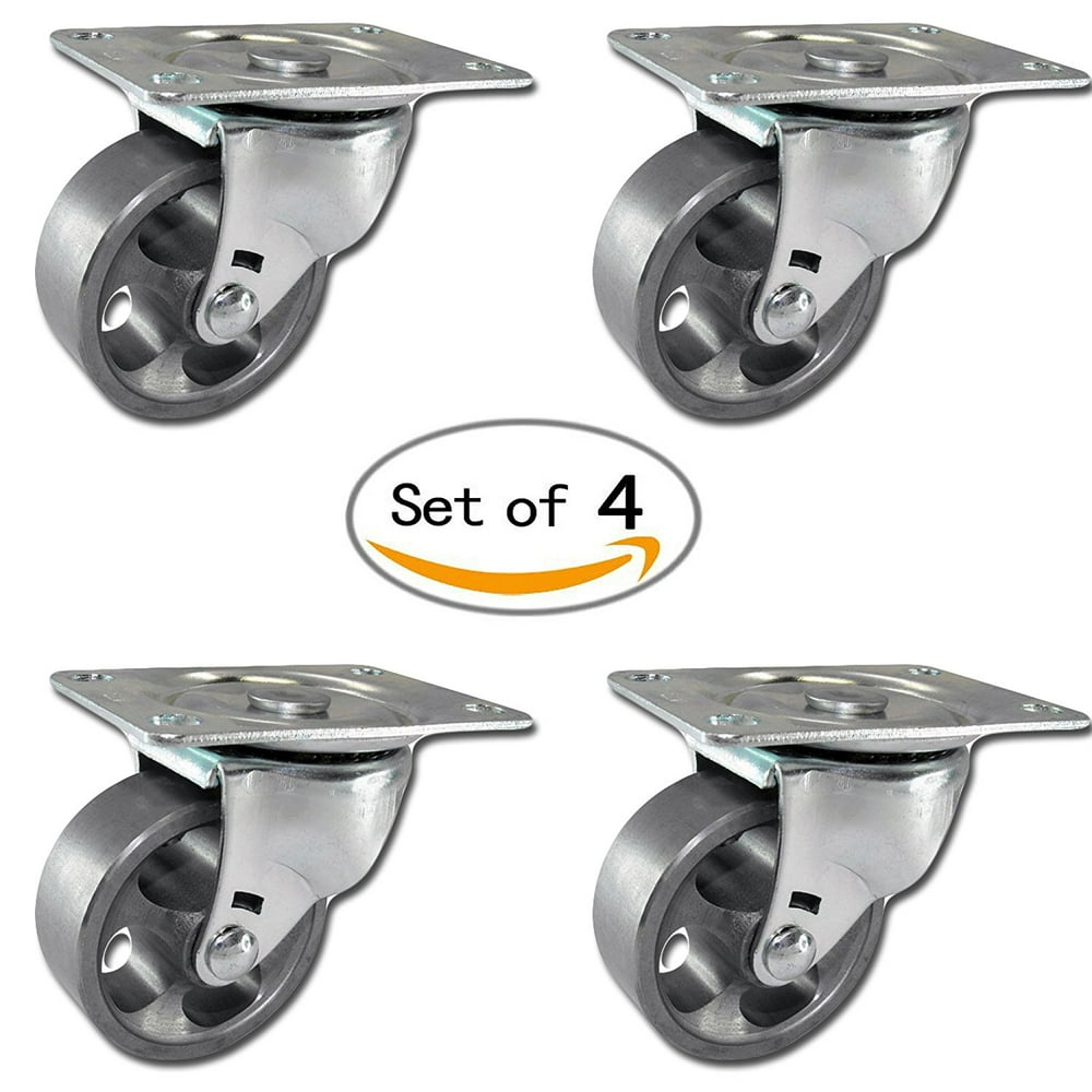 CasterHQ 2.5" Vintage Rustic Swivel Steel Wheel Caster Set of 4