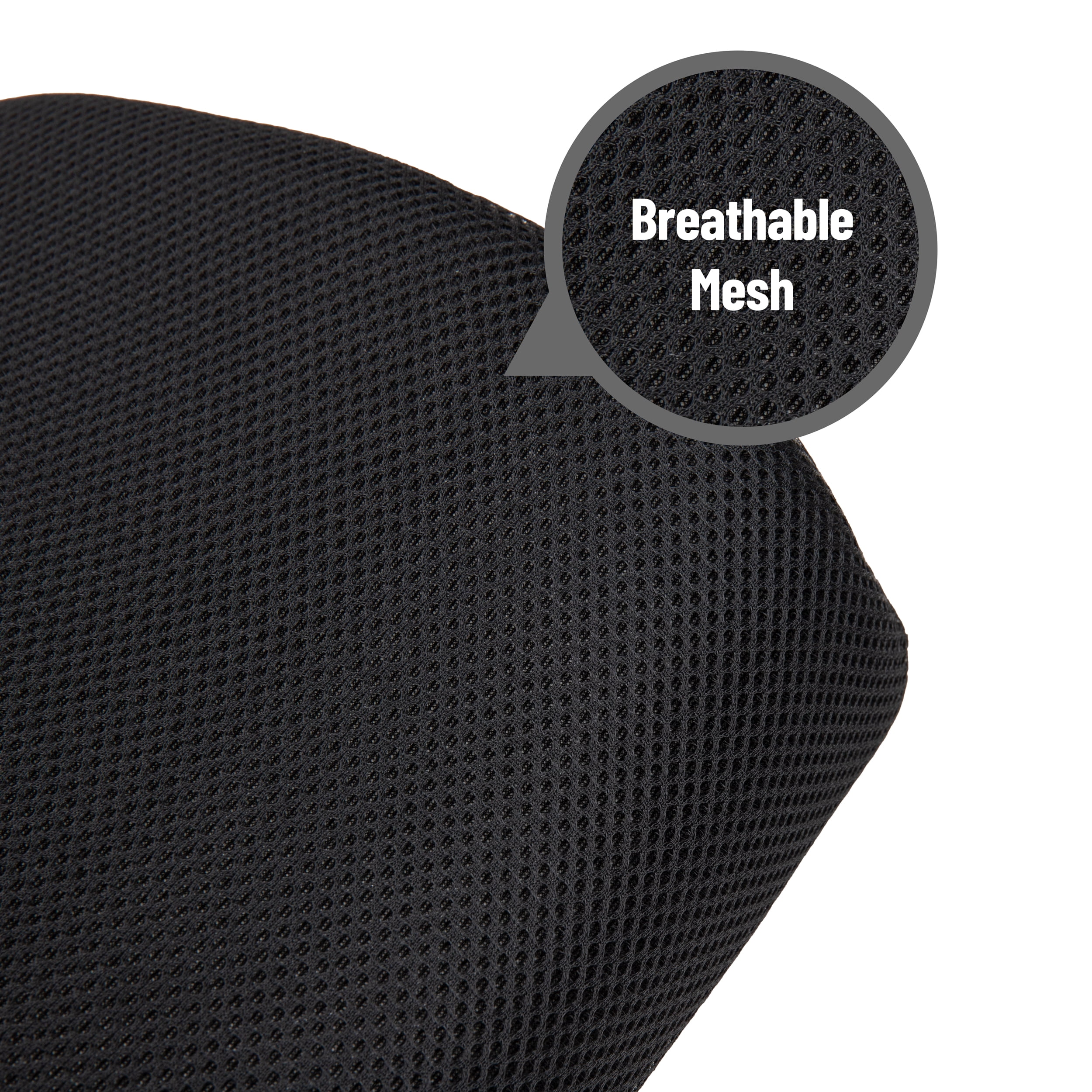 Mind Reader Ergonomic Lower Back Cushion, Office Chair Support, Posture Corrector, Black