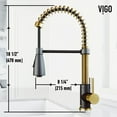 thumbnail image 5 of VIGO Brant Single Handle Pull-Down Sprayer Kitchen Faucet in Matte Brushed Gold and Matte Black, 5 of 14