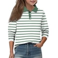 thumbnail image 2 of CCRFTGI Polo Shirts for Children Girls Size 7 School Uniform Striped Shirt Athletic Tennis Lapel Button Collared Polo Casual Long Sleeve 2026 Summer T-Shirts Army Green 3-4 Years, 2 of 5