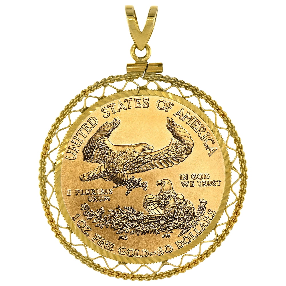 14k Gold 1 oz Gold Eagle Bezel Filigree 