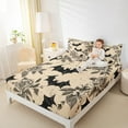 thumbnail image 4 of Feelyou Black Bat Animal Full Size Sheets, Retro Romantic Rose Bed Sheets, Halloween Theme Sheet Sets, Ultra Soft Home Decor, 4pcs, 4 of 7