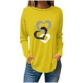 thumbnail image 1 of FAIWAD Tunique à Cœur pour Femmes Manches Longues Col Rond T-Shirts Tendance Grande Taille Chandail Tops, 1 of 3
