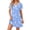Blue_Birds, variant on Cotton Nightgowns for Women Henley Button Down Neck Sleepshirts Short Sleeve Night Gowns Floral Sleepwear with Pockets S-XXXL