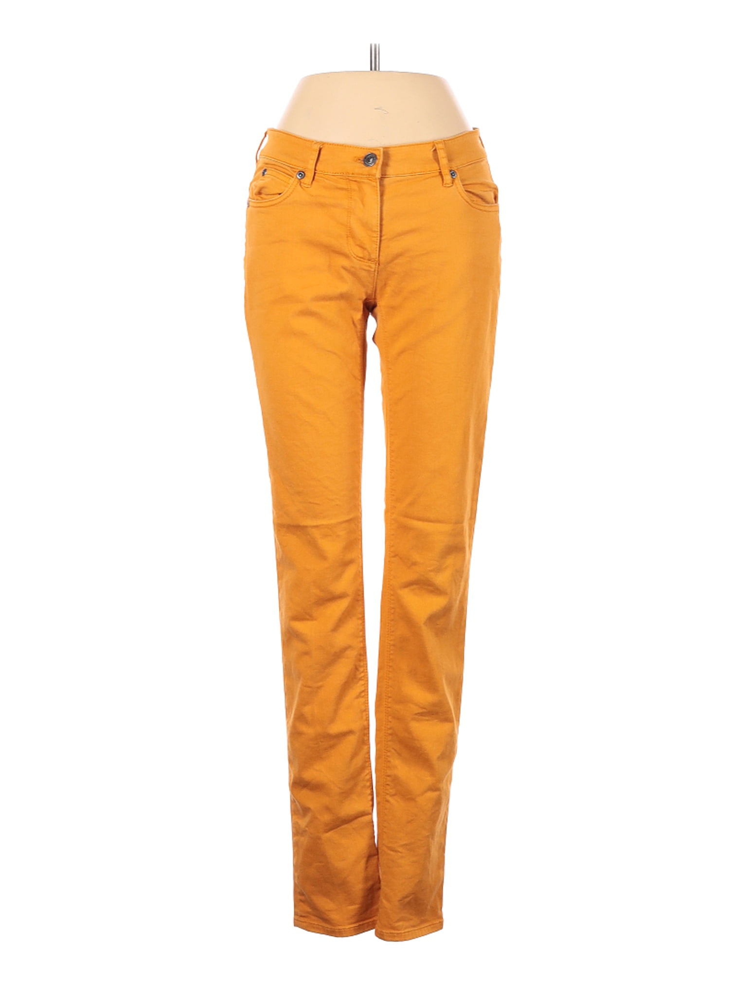mustard colored women's jeans