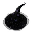 thumbnail image 3 of KLKCMS Large Ruched Witch Hat Novelty with Butterfly and Mesh for Photo Props Party violet, 3 of 9