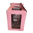 thumbnail image 1 of Siruishop Tall Cake Box Cake Take Out Transport Container Multipurpose Harden Cake Carrier Pink 30cmx30cmx35cm, 1 of 8
