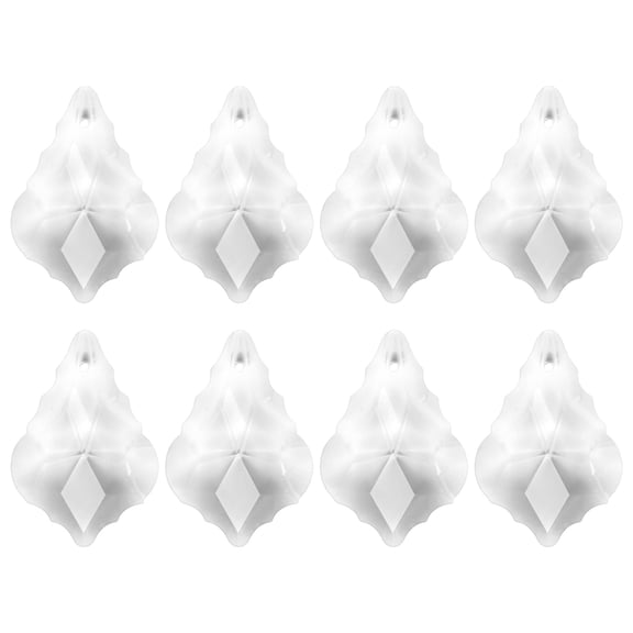 8-Pack Crystal Maple Leaf Prisms, 38mm/1.5 Inch Hanging Crystals Chandelier Prisms for Home/Windows/Garden/DIY[Clear White]