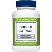 The Vitamin Shoppe Guggulipids Extract 500MG (2.5 Guggulsterones), Supports Cholesterol Already within the Normal Range Heart Health (100 Capsules)
