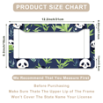 thumbnail image 3 of 1 Pcs Pandas and Bamboo License Plate Frame, License Plate Cover for Car Decorative Parts, Aluminum License Plate Bracket Holder Rust-Proof Weather-Proof for US Standard Car, 3 of 9