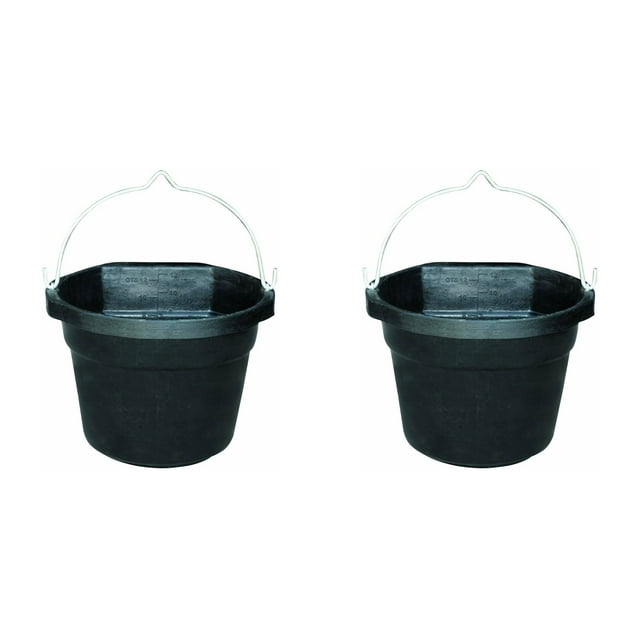 Farm Innovators FB-80R Rubber 3 Gallon 70W Flat Back Heated Bucket (2 Pack)