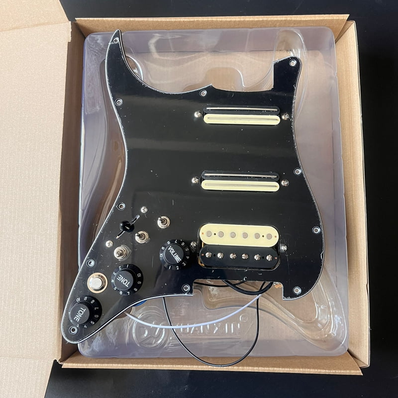 Left-handed SSH Prewired Guitar Strat Pickguard Set with Silent Switch Kill Swith Humbucker Pickups Coil Splitting Switch Multi Switch Harnesses ,For Fender ST Electric Guitar Replacement Part