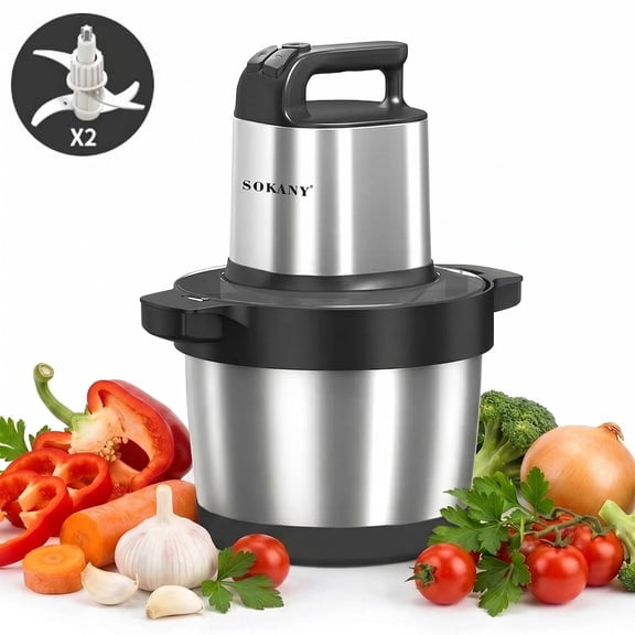 Topchances 6.5L Electric Food Chopper, Electric Meat Grinder, 1000W Stainless Steel Food Processor with Large Capacity Bowl