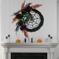 thumbnail image 2 of Halloween Wreath 17.7 Inch with Black Roses Spider Web, Spooky Front Door Wreath for Indoor Outdoor Halloween Decor, Party Haunted House Decoration, 2 of 8