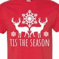 thumbnail image 4 of Inktastic Tis the Season White Reindeer Silhouette and Snowflakes T-Shirt, 4 of 5