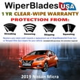 thumbnail image 2 of 2019 Nissan Micra Beam Wiper Blades Wipers w/1yr Warranty (Set of 3) w/Rear Wiper (WiperBladesUSA), 2 of 5