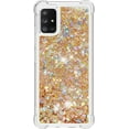 thumbnail image 2 of Compatible with Samsung Galaxy A71 Case Glitter Luxury Cute Love Liquid Quicksand Clear TPU Girls Women Stylish Bumper Shockproof Protective Case for Samsung Galaxy A71 Golden YB, 2 of 12