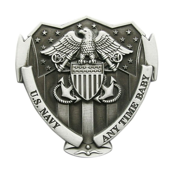 Jean's Friend Antique Brushed Silver American US Hero Belt Buckle