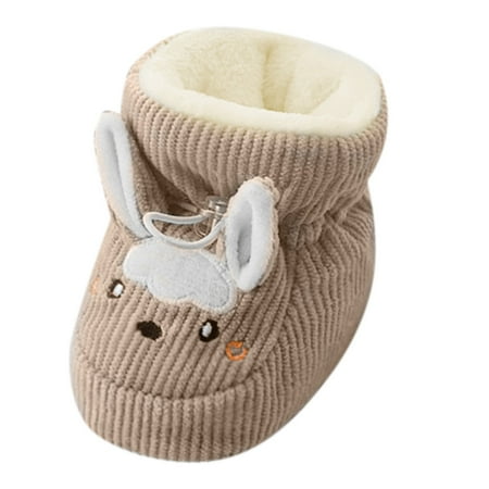 Baby Cute Winter Shoes Kids Toddler Shoes Cotton Shoes Plus Velvet Thick Warm Soft Soled Shoes Cute Do Not Fall Before The Shoes  Soft Sole Shoes Boots(Size:12-18 Months)