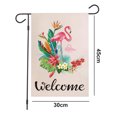 thumbnail image 2 of Verano al aire libre decorativo flamenco jardín bandera poliéster Tropical Floral Lino jardín bandera, 2 of 5