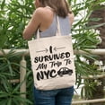 thumbnail image 2 of I Survived My Trip to NYC, Traveler or Traveling to USA Themed, 12oz Canvas Tote Bag, 2 of 3