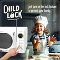 thumbnail image 4 of Nostalgia - Horno de microondas compacto retro - 0.7 Cu. 700 vatios con visualización digital LED - Bloqueo para niños - Interior fácil de limpiar - Blanco, 4 of 5