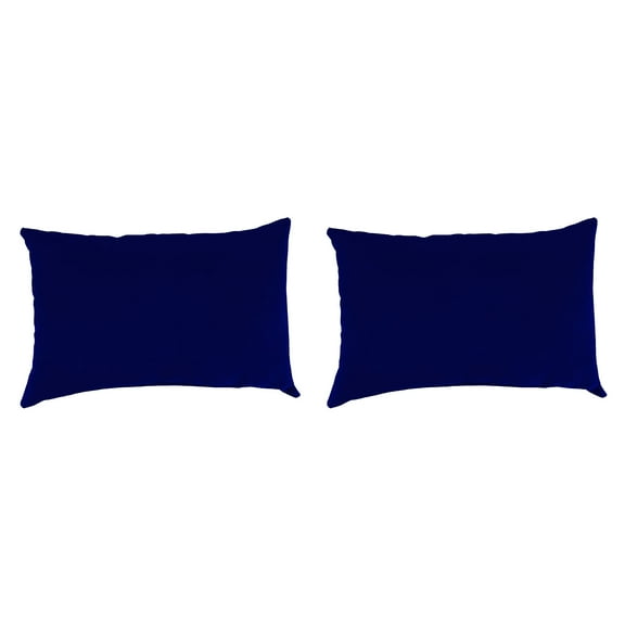 Jordan Manufacturing 12" x 19" Midnight Navy Solid Rectangular Outdoor Lumbar Throw Pillow (2 Pack)