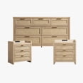 thumbnail image 3 of SICOTAS Boho Dresser & Nightstands Set – 7-Drawer Dresser & 3-Drawer Nightstand with Charing Rattan Bderoom Funiture Set with Massive Storage 3 Piece,Light Oak, 3 of 13