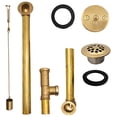 thumbnail image 5 of Westbrass 22-1/2" 20 ga. Brass Bathtub Assembly with Trip Lever and Strainer Drain, Polished Brass, 5 of 17
