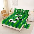 thumbnail image 2 of Erosebridal Green Football Court Print Letter E Full Size Sheets,Soccer Ball Games Bed Sheets For Kids Boys 4pcs, 2 of 6