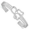 thumbnail image 1 of Diamond2Deal 925 Sterling Silver Rhodium Plated Hearts and Infinity Cuff Bangle for Women, 1 of 5