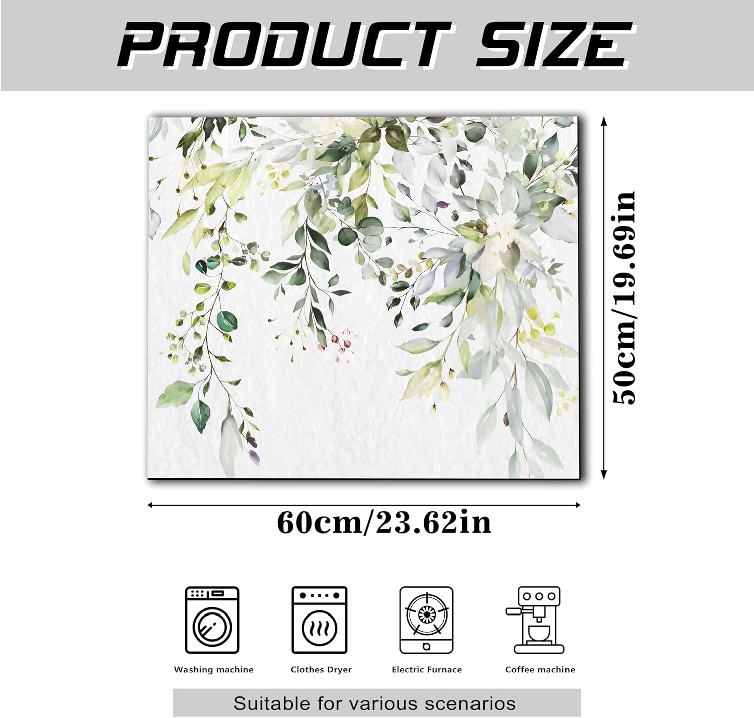 Washer and Dryer Covers for the Top 23.6" X 19.7", Washer and Dryer Top Protector Mat, Non Slip Washing Machine Dust Cover Pad for Laundry Room Kitchen Home Decor