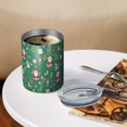 thumbnail image 3 of 12oz Coffee Tumblers Green Christmas Santa and Icon Pattern Stainless Steel Vacuum Insulated Travel Tumbler Coffee Cups Mug with Lid and Straw with Cleaning Brush for Cold & Hot Drinks, 3 of 5