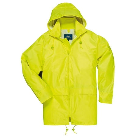 Portwest Yellow Classic Rain Coat with Attached (Best Way To Kill Yellow Jacket Nest)