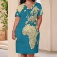 thumbnail image 4 of World Political Map with Countries, Cities Roads Lakes And Rivers Loose Pocket Dress Dresses Summer Summer Dresses for Women, 4 of 9